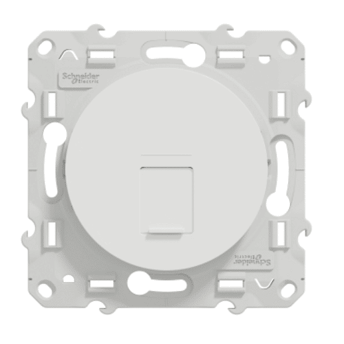 Prise de communication RJ45 – Catégorie 6 – Non blindée – Blanc – S520475 – Odace – Schneider