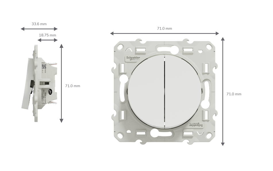 Interrupteur double va et vient SCHNEIDER Odace blanc - S520214