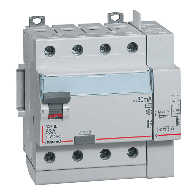 Interrupteur différentiel tétrapolaire – Vis/Auto – 40A – 30 mA – Type AC – 411652 – Legrand