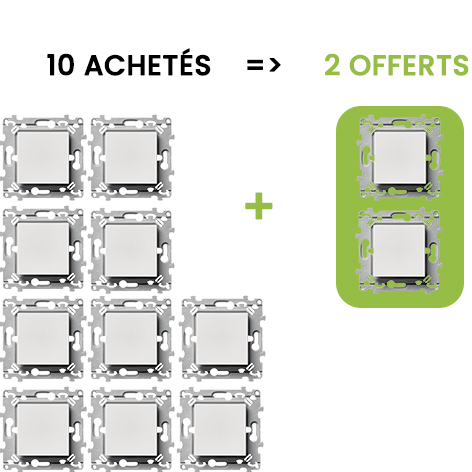 lot de 12 boutons poussoirs Hager WE022 dont 2 offerts