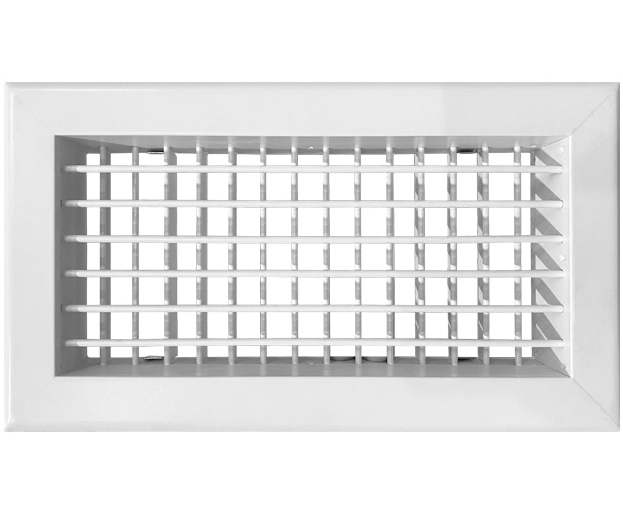 Grille de soufflage double déflection aluminium blanc mate 300 x 150 mm