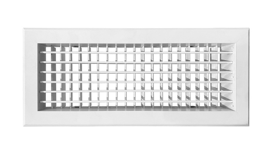 Grille de soufflage double déflection aluminium blanc mate 400 x 150 mm – DD400x150 – BAILLINDUSTRIE