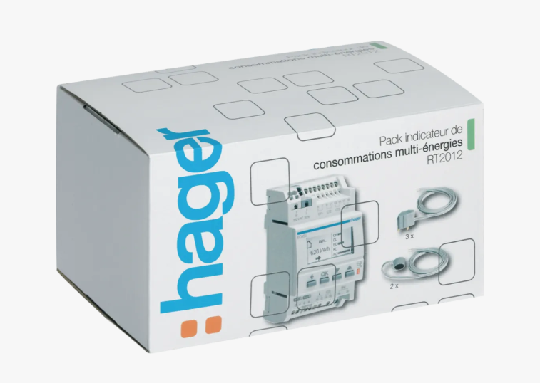 Pack afficheur modulaire des consommations multi-énergies RT2012 – EC453 – Hager
