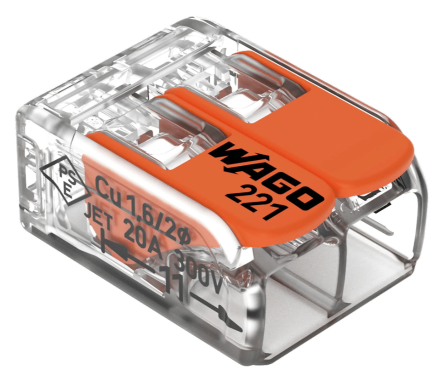 Borne WAGO 221 Mini 2x4mm² à leviers souple & rigide – 221-412 – Wago