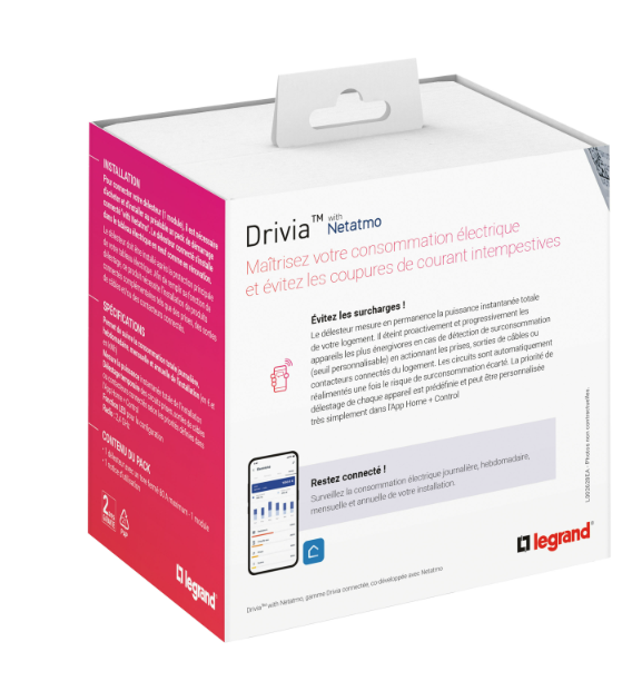 Délesteur connecté Drivia with Netatmo livré avec 1 tore - 1 module -  412172 - Legrand - Mon Habitat Electrique