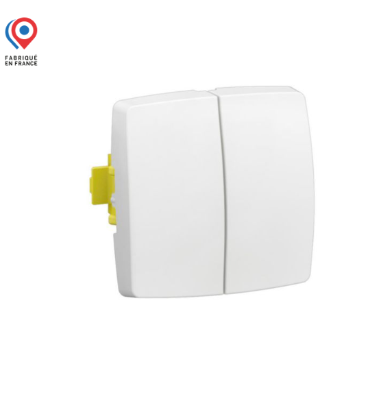 Interrupteur, va-et-vient ou poussoir double Appareillage Saillie composable blanc – bornes automatiques – 086120L – Legrand