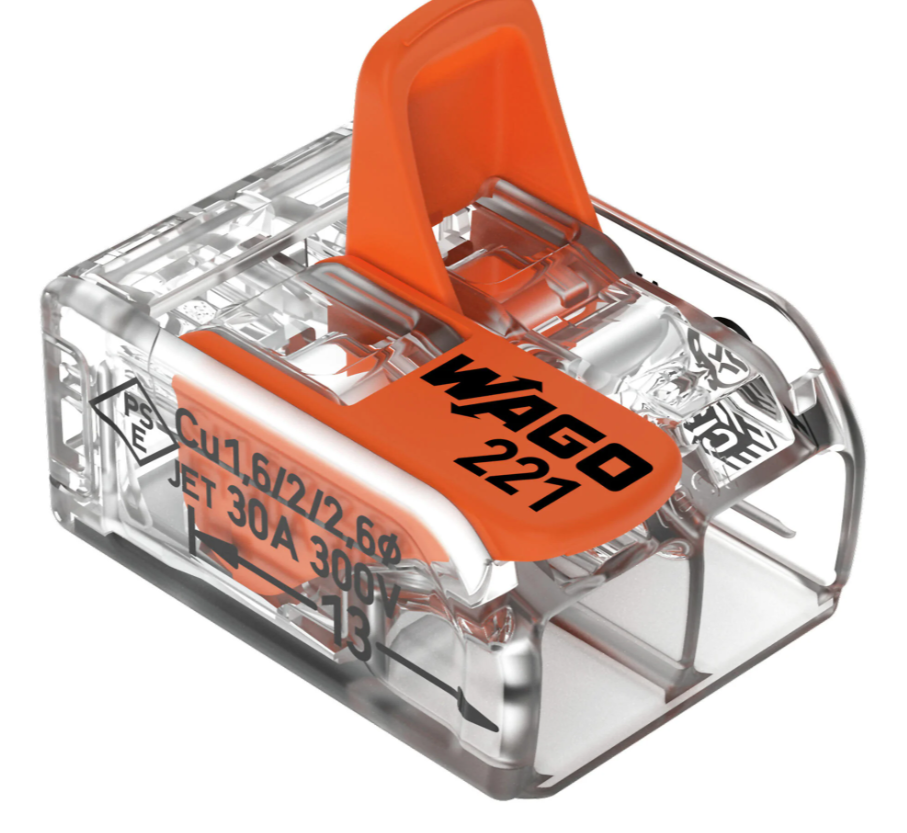 Boîte de 50 bornes WAGO 221 2x6mm² à leviers souple & rigide – 221-612 – Wago