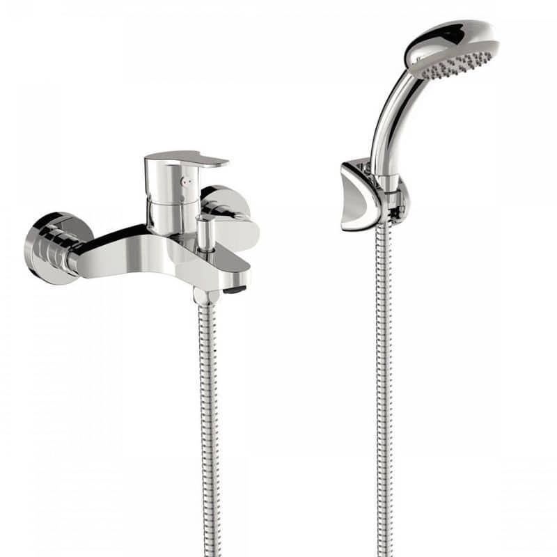 Robinet de baignoire à monocommande chromé avec douchette – 01222 – Tres