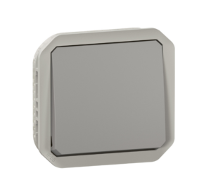 Interrupteur ou va-et-vient étanche 10AX 250V avec enjoliveur - Gris - Plexo - 069511L - Legrand