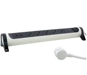 Rallonge multiprise rotative - 6 prises de courant Surface , interrupteur , parafoudre et cordon 1,5m - blanc et gris foncé - 049419 - Legrand