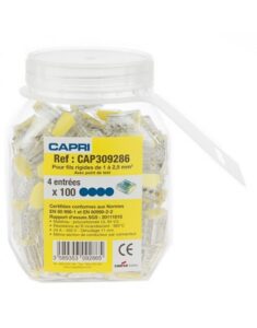 Pot de 100 bornes de connexion - 4 entrées - pour fils rigides - CAP309286 - Eaton