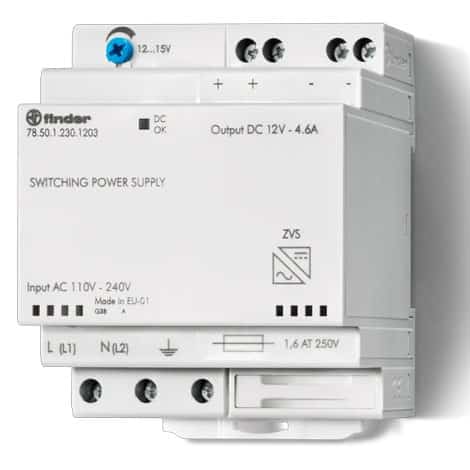 Alimentation à découpage - 4,6A IN : 110 à 240 V - 785012301202 - Finder