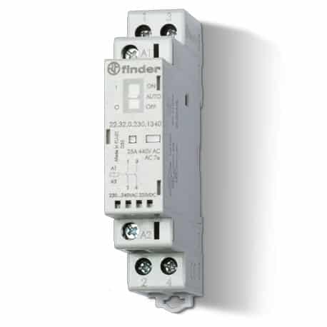 Contacteur modulaire - 2NO - 25A - 24V AC/DC - 223200244340 - Finder