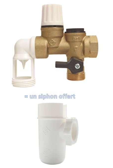 Groupe de sécurité droit avec siphon offert - Somatherm