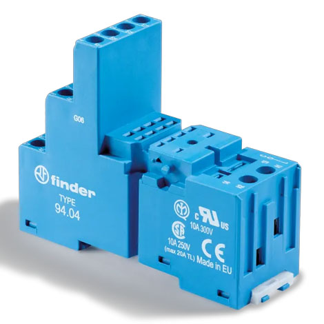 Support avec bornes à cage - 10A - 250V - pour série 5534 - 9404SMA - Finder
