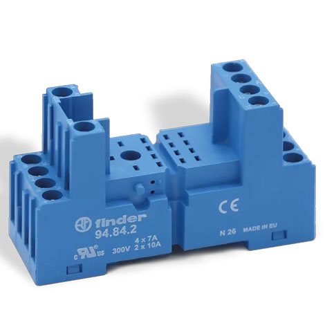 Support avec bornes à cage - 10A - 250V - pour série 5532 - 94842SMA - Finder