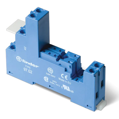 Support avec bornes à cage - 8A - 250V - pour série 4652 - 9702SPA - Finder