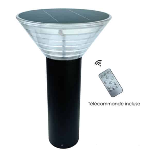 Borne solaire – avec télécommande – 38 cm – 620 Lm – 3000/ 4000/ 6000 k – Noir – SBL4 – BF Light