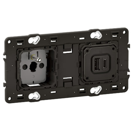Prise surface et 2 prises USB Type A et C - précâblée - Céliane - CM0143 - Legrand