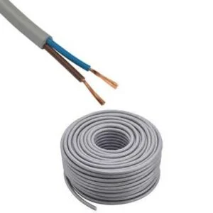 Câble électrique souple - Gris - Couronne de 50m - HO5VVF 2x0,75 mm2
