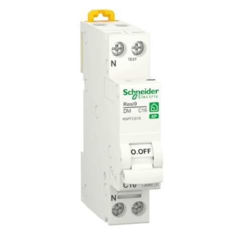Disjoncteur Phase + neutre - 16 A - courbe C - Peignable - Vis/Vis - R9PFC616 - Schneider