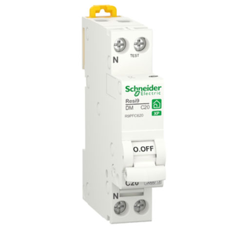 Disjoncteur Phase + neutre - 20 A - courbe C - Peignable - Vis/Vis - R9PFC620 - Schneider