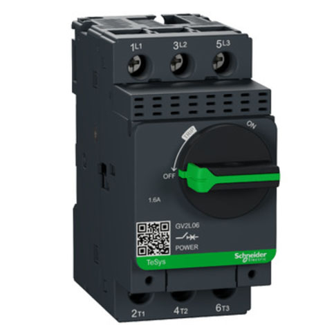 Disjoncteur Moteur - 1,6A - 3P 3d - Déclencheur Magnétique - GV2L06 - Schneider