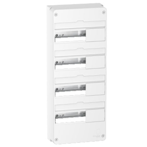 Coffret en saillie - Blanc - 4 rangées - 13 modules - R9H13404 - Schneider