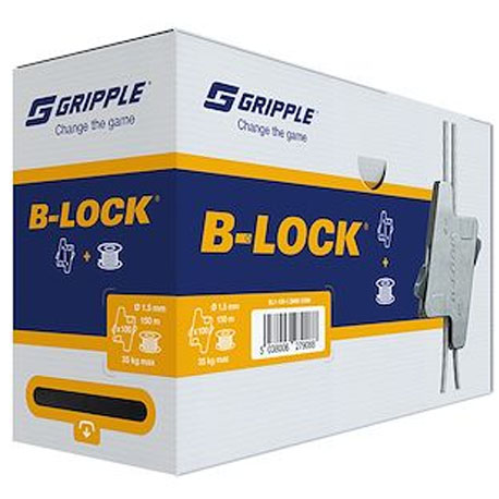 Pack B-Lock avec 100 verrous et 150 m de câblette de suspension 1,5 mm - GRIBL1-100-1.5MM-150M - Gripple
