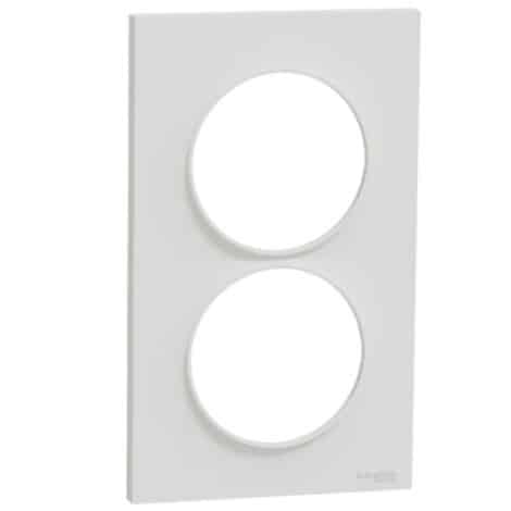 Plaque de finition - Blanc - 2 postes - Verticale - Odace - S520714 - Schneider