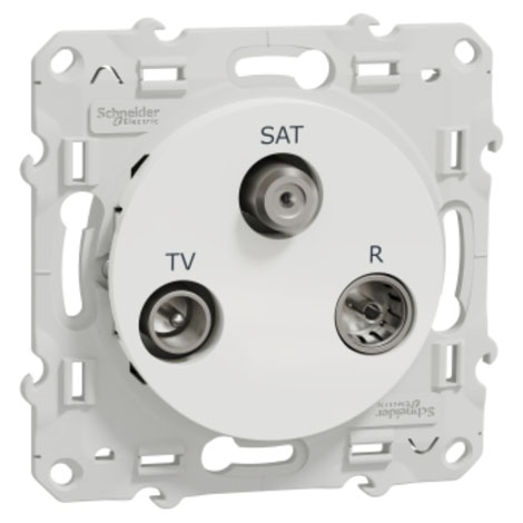 Prise TV/FM/SAT - Blanc- Odace - S520461 - Schneider