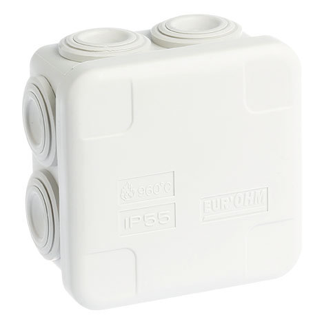 Boîte de dérivation carrée étanche IP55 - 80 x 80 x 45 mm - 50003 - Eur'ohm