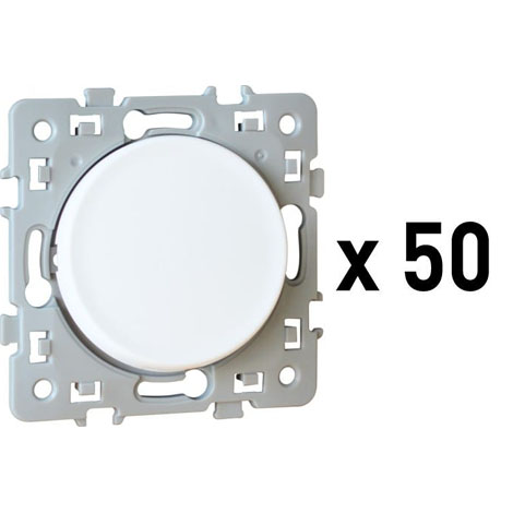 Pack de 50 Interrupteurs va-et-vient - Blanc -10A - Square - 60209 - Eur'Ohm