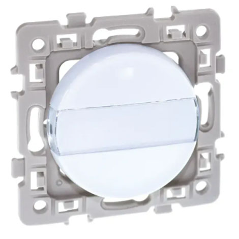 Poussoir avec porte étiquette - Blanc - Square - 60226 - Eur'Ohm