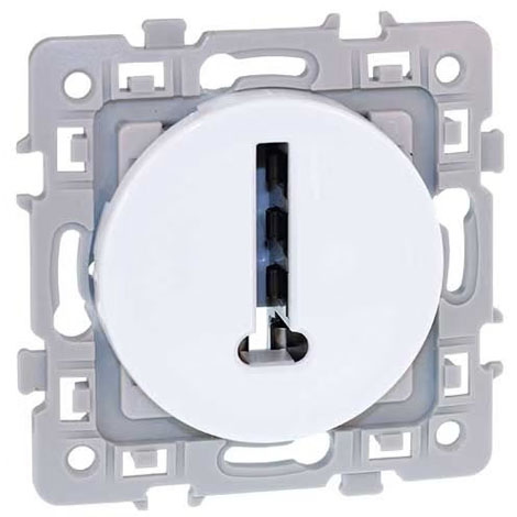 Prise Téléphone en T - 1 poste - Blanc - Square - 60270 - Eur'Ohm