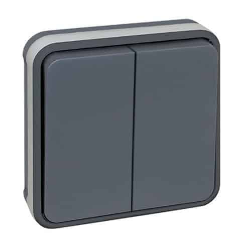 Double Va-et-vient étanche - Complet - Encastré - Gris - 60882 - Oxxo - Eur'Ohm