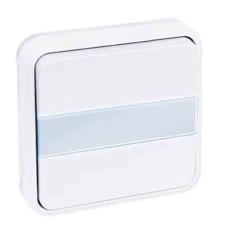 Poussoir lumineux étanche avec porte étiquette - Complet - Encastré - Blanc - 60893 - Oxxo - Eur'Ohm