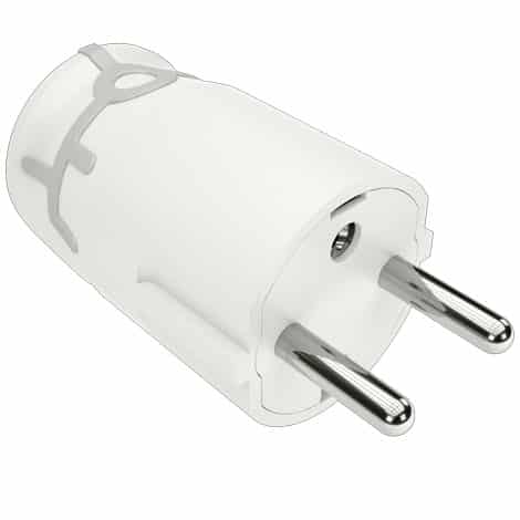 Fiche Droite mâle - Blanc - 61030 - Eur'ohm