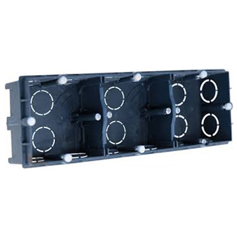 Boîte d'encastrement à sceller pour mur maçonné - Carrée - 3 postes - Ent.71 mm - 52117 - Eur'ohm