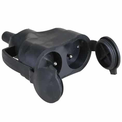 Prolongateur - 2 x 16A - avec volets - Noire - 61054 - Eur'ohm