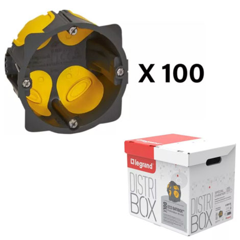 Lot de 100 boîtes cloisons sèches Ecobatibox - Profondeur 40 mm - 080012L - Legrand