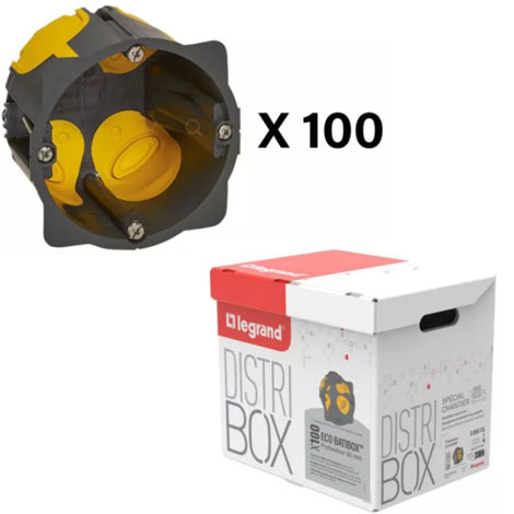Lot de 100 boîtes cloisons sèches Ecobatibox - Profondeur 50 mm - 080013L - Legrand