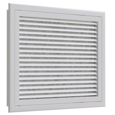Grille de reprise porte-filtre en aluminium - Blanc - 500 x 400 mm - GRAD500x400 - Baillindustrie