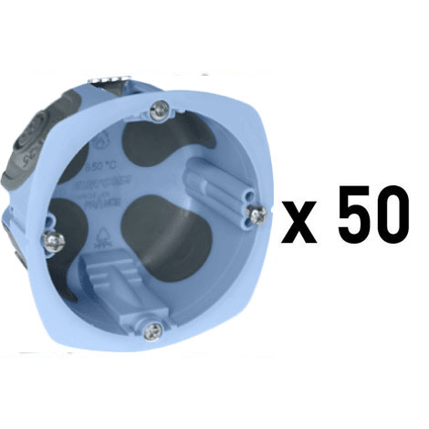 Lot de 50 Boites d'encastrement pour cloison sèche 1 poste Ø 67mm - XL Air'Métic - 52061 - EurOhm