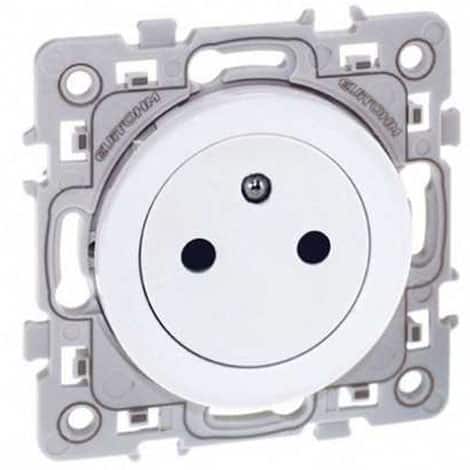 Prise de courant 2P+T affleurante – 1 poste – Blanc – Square – 60239 – Eur’Ohm
