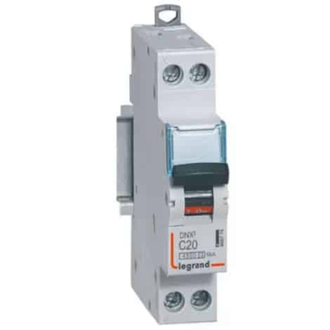 Disjoncteur Phase + Neutre - courbe C - Vis/Vis - 20A - 406775 - Legrand