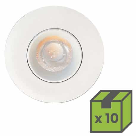 Lot de 10 Spots LED encastrés amovibles CTC - 2700/3000/4000K - Blanc - IP54 - POGO - POGWCTC - ASLED