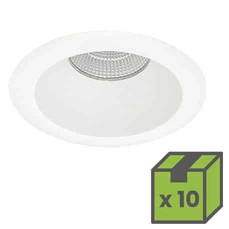 Lot de 10 Spots LED encastrés blanc RUMBA IP54 CTC 2700/3000/4000K - 5W max - RUMWCTC - ASLED