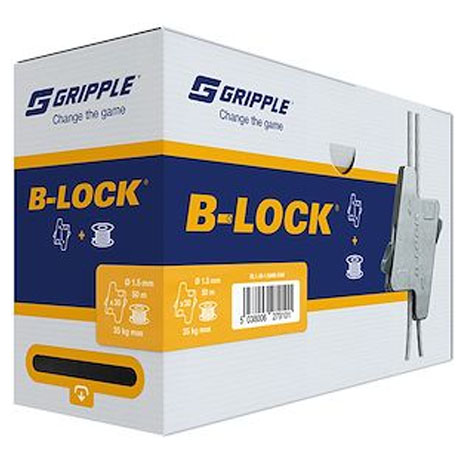 Pack B-Lock avec 30 verrous et 50 m de câblette de suspension 1,5 mm - GRIBL1-30-1.5MM-50M - Gripple