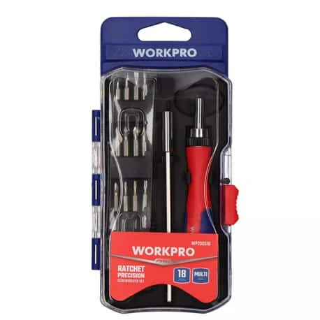 Tournevis de précision à cliquet - 18 pièces - 21223 - Workpro